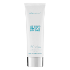 Tube of Colorescience No-Show Mineral Body Shield sunscreen on a white background