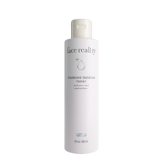 A bottle of Face Reality Moisture Balance Toner, designed for soothing and moisturizing the skin.